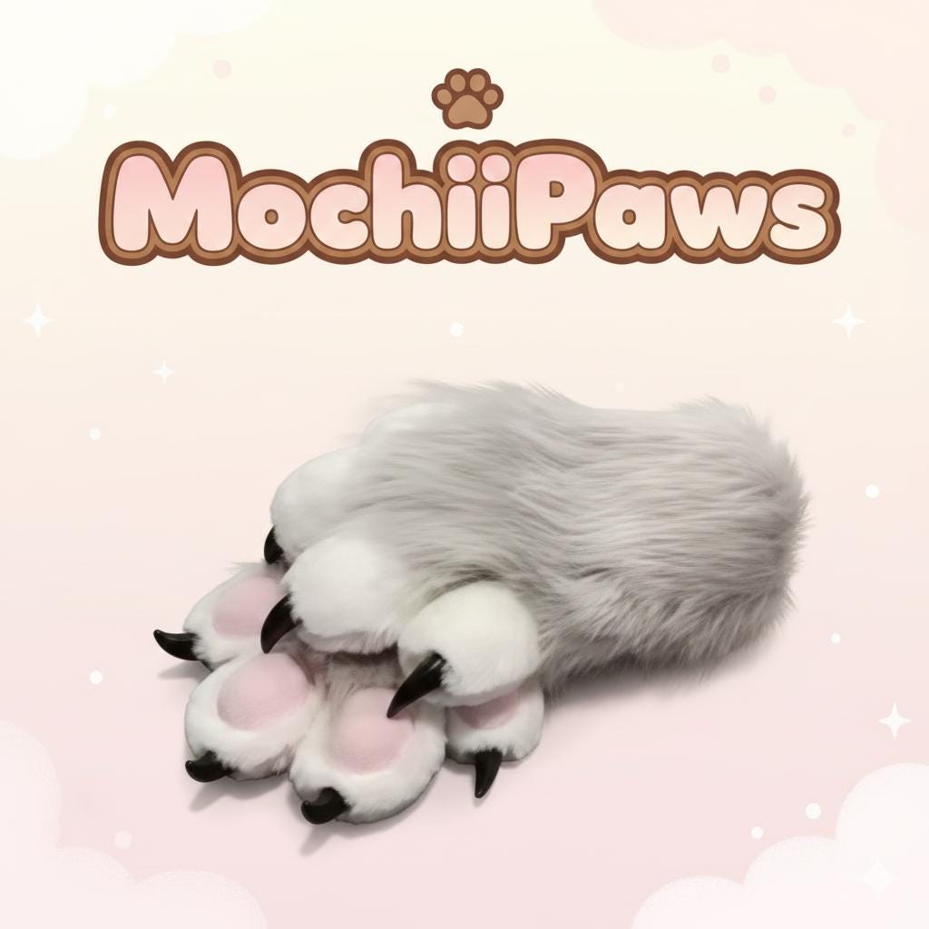 Customizable Color Furry Paw Gloves with Claws – Custom Plush Faux Fur Fursuit Paws