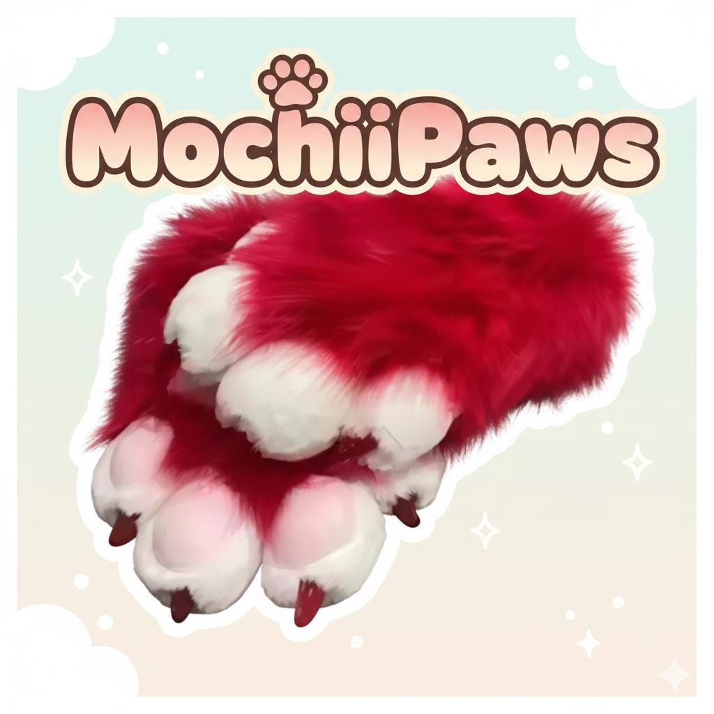 Customizable Color Furry Paw Gloves with Claws – Custom Plush Faux Fur Fursuit Paws