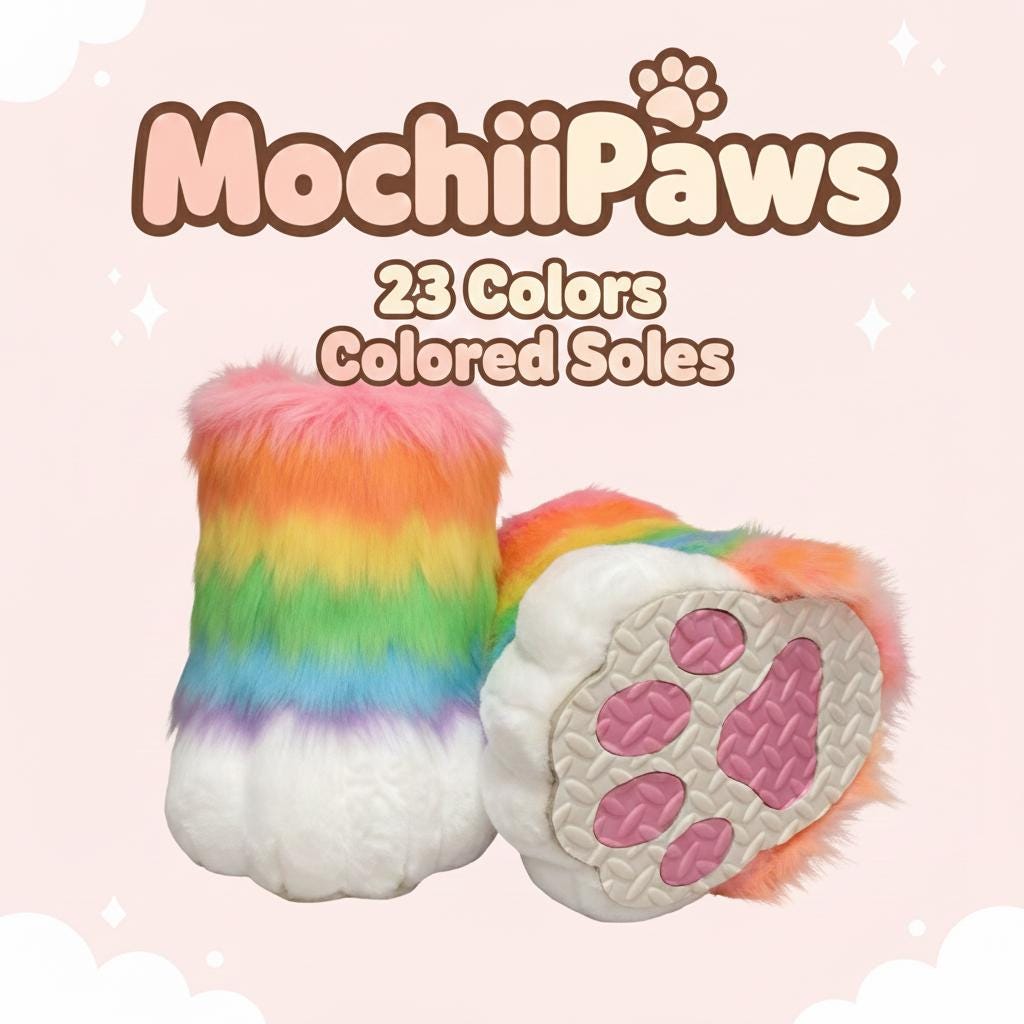 Customizable Color Furry Fursuit Paw Shoes – Custom Plush Animal Feet Boots for Cosplay