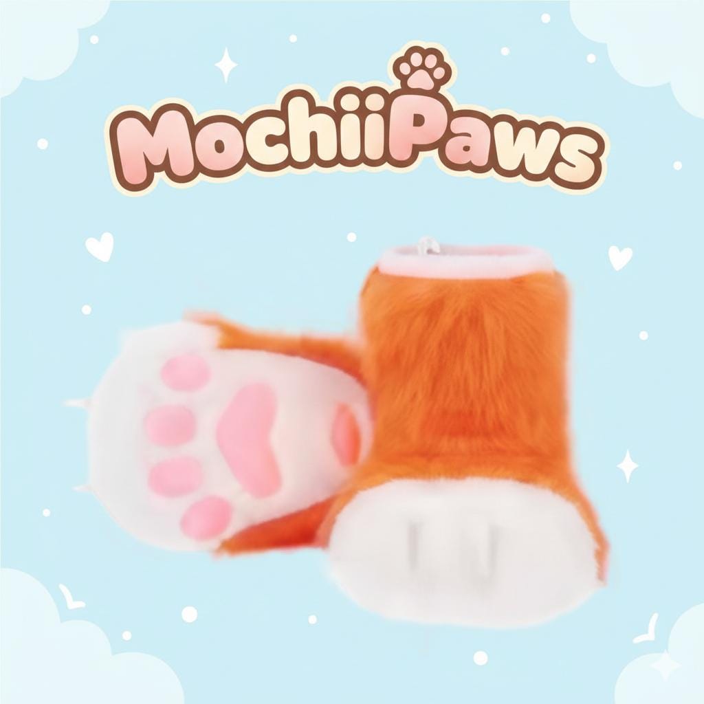Furry Faux Fur Paw Shoes – Plush Cosplay Costume Boots with Claws, Kawaii Fursuit Feet