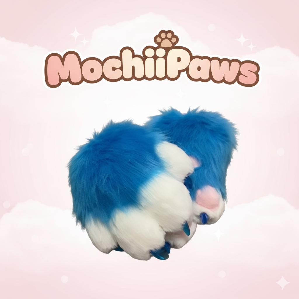 Customizable Color Furry Paw Gloves with Claws – Custom Plush Faux Fur Fursuit Paws