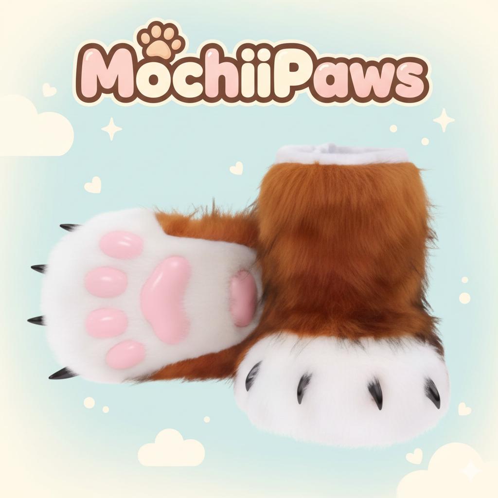Furry Faux Fur Paw Shoes – Plush Cosplay Costume Boots with Claws, Kawaii Fursuit Feet