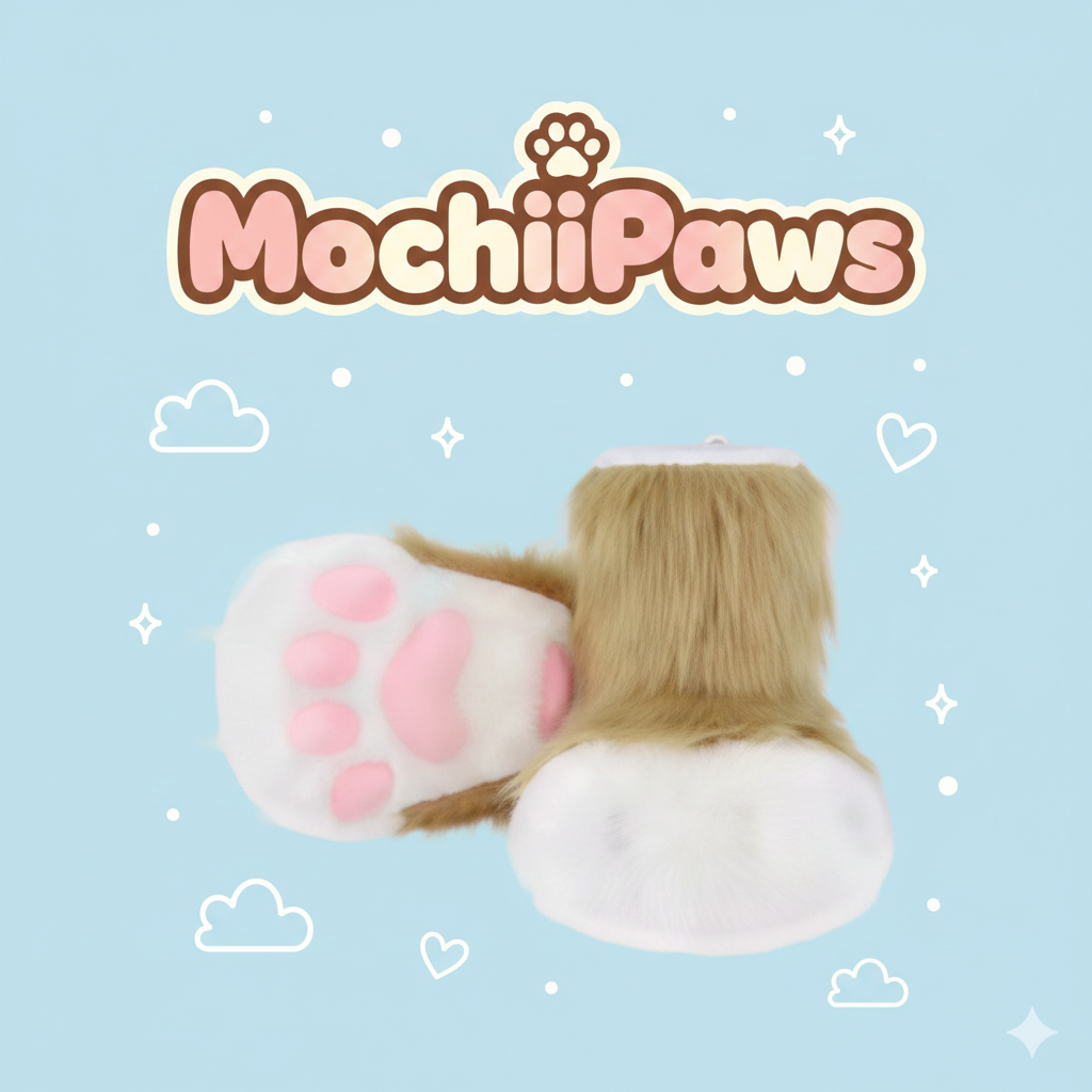Furry Faux Fur Paw Shoes – Plush Cosplay Costume Boots with Claws, Kawaii Fursuit Feet