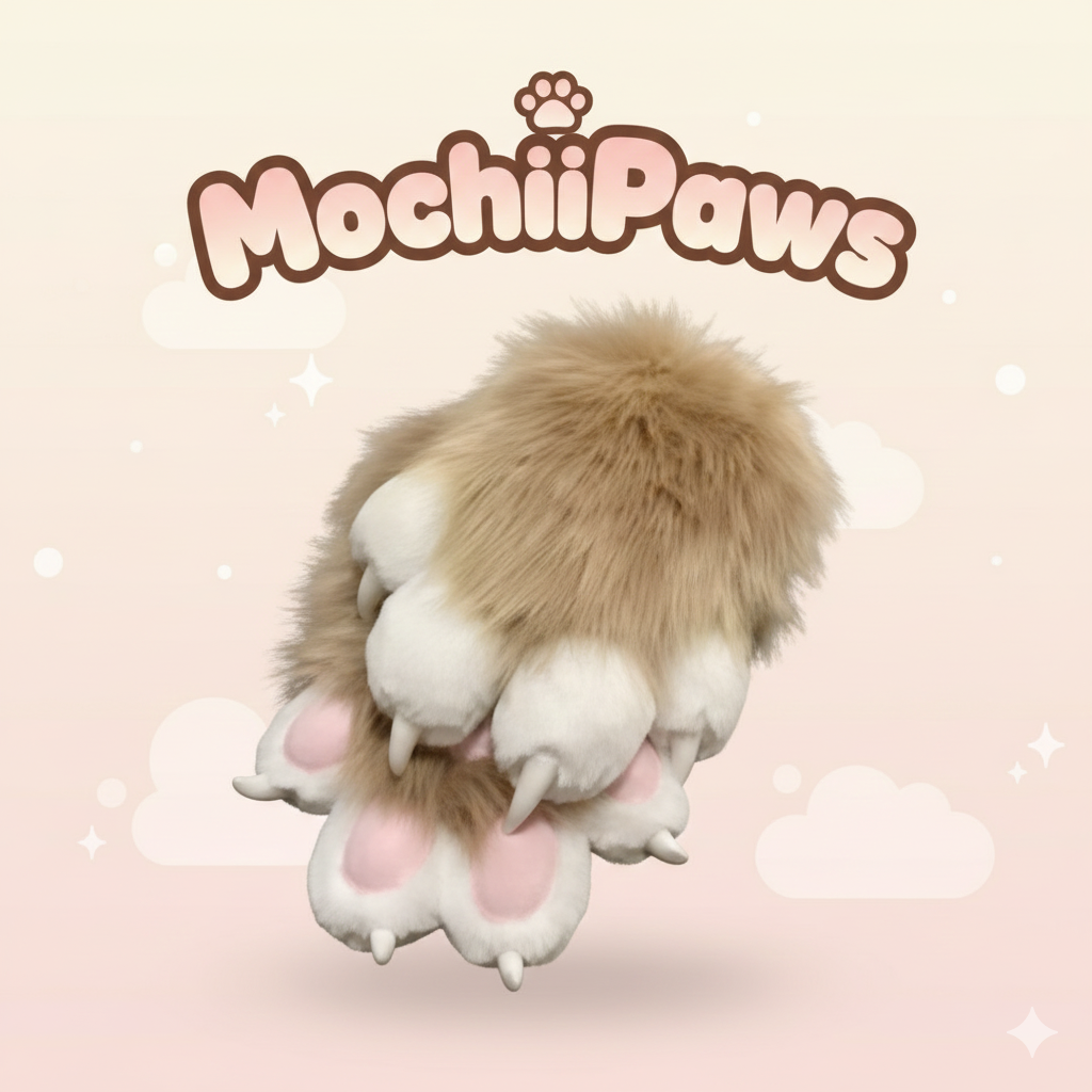 Customizable Color Furry Paw Gloves with Claws – Custom Plush Faux Fur Fursuit Paws