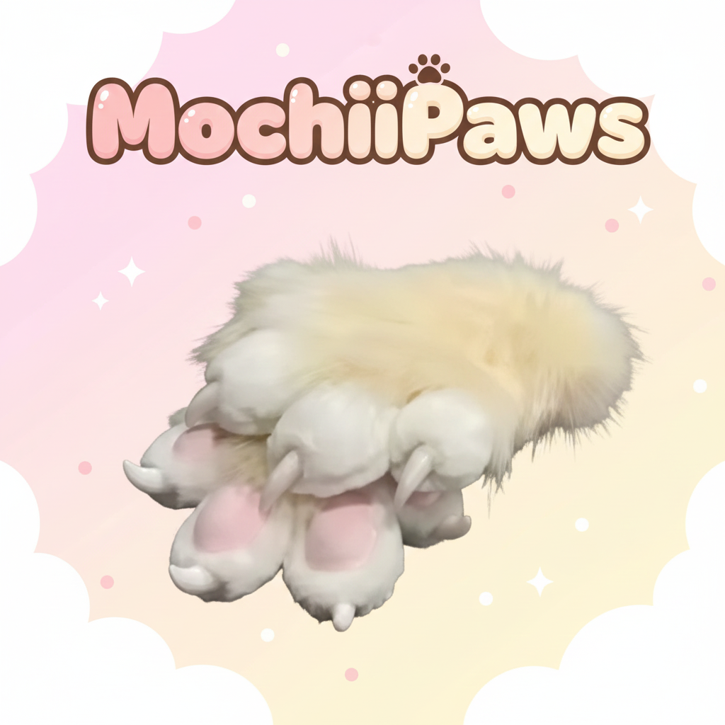 Customizable Color Furry Paw Gloves with Claws – Custom Plush Faux Fur Fursuit Paws