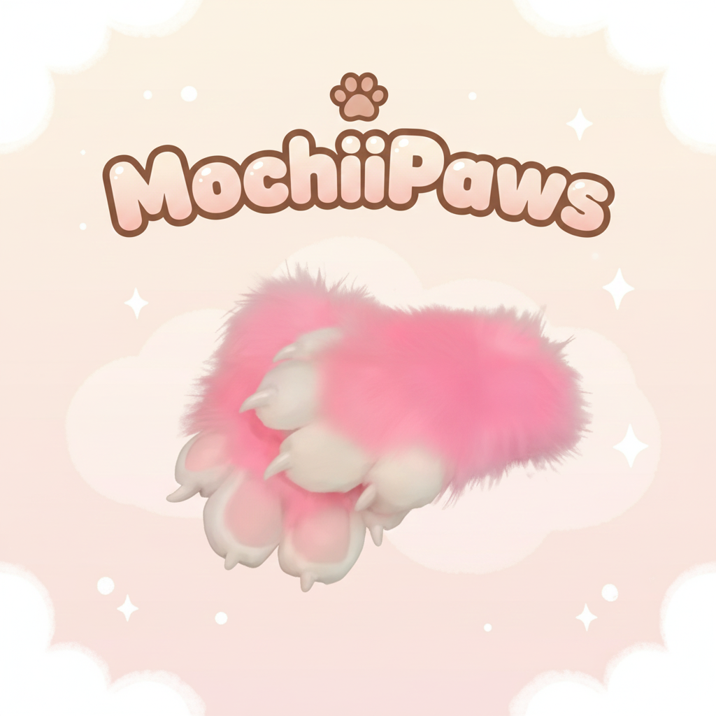 Customizable Color Furry Paw Gloves with Claws – Custom Plush Faux Fur Fursuit Paws