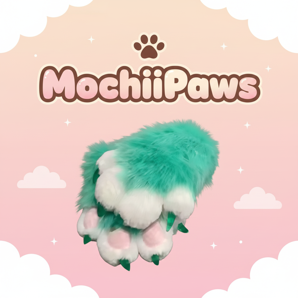 Customizable Color Furry Paw Gloves with Claws – Custom Plush Faux Fur Fursuit Paws