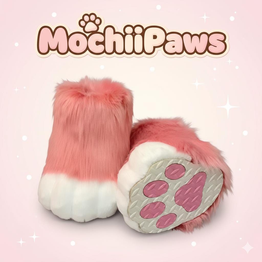 Customizable Color Furry Fursuit Paw Shoes – Custom Plush Animal Feet Boots for Cosplay