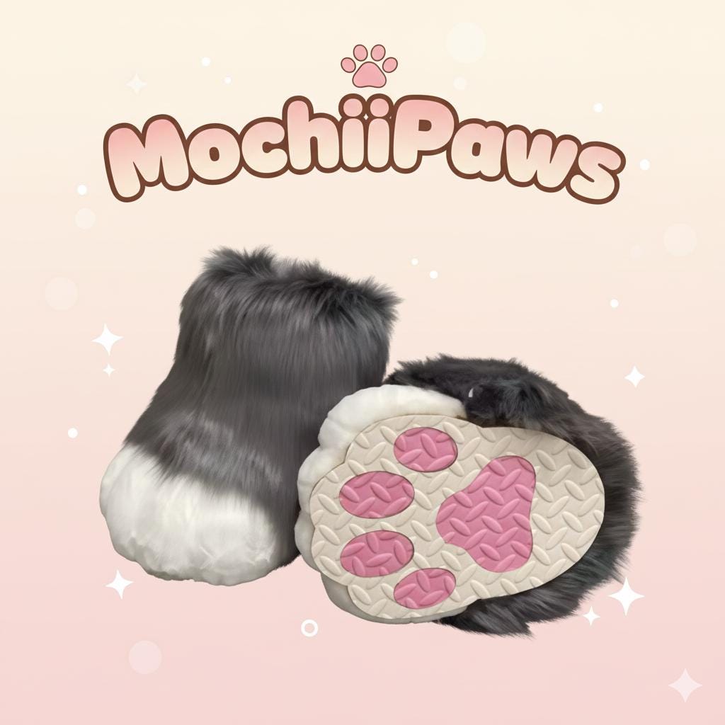 Customizable Color Furry Fursuit Paw Shoes – Custom Plush Animal Feet Boots for Cosplay