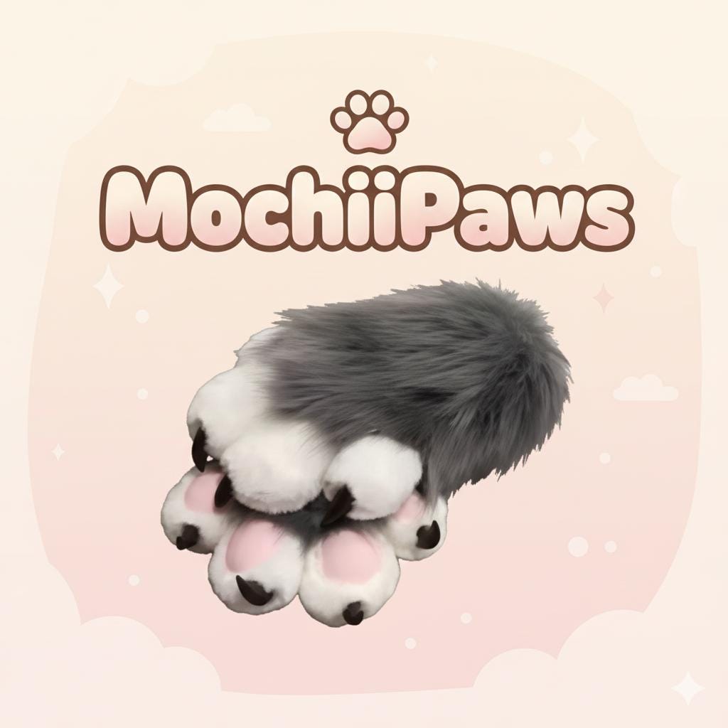 Customizable Color Furry Paw Gloves with Claws – Custom Plush Faux Fur Fursuit Paws