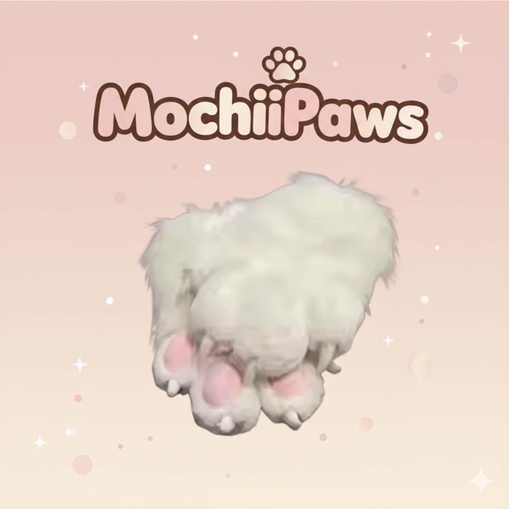 Customizable Color Furry Paw Gloves with Claws – Custom Plush Faux Fur Fursuit Paws