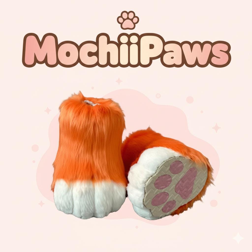 Customizable Color Furry Fursuit Paw Shoes – Custom Plush Animal Feet Boots for Cosplay