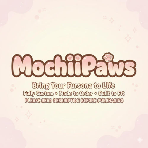 MochiiPaws custom fursuit partial build example - kemono style head and paws